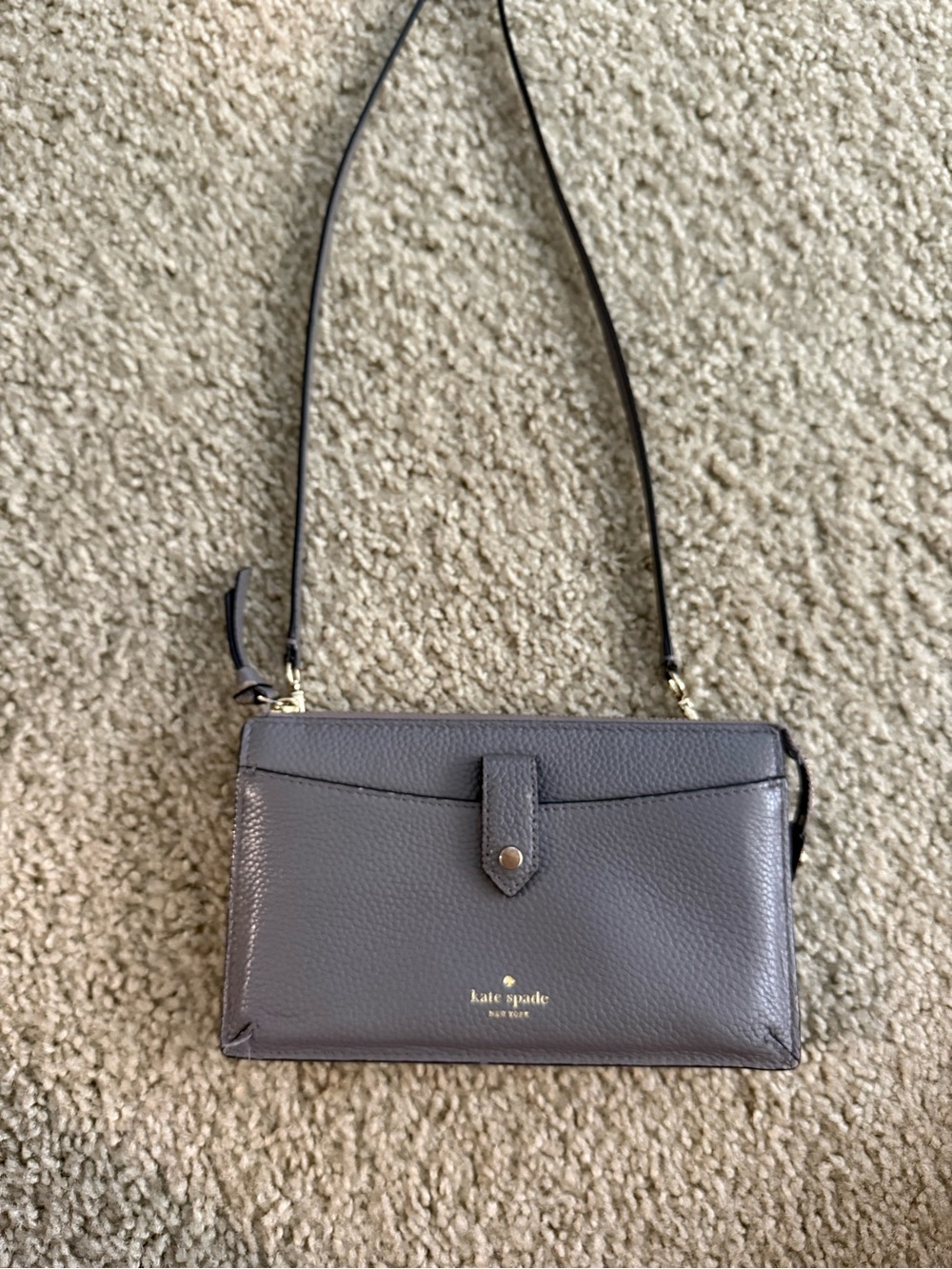 kate spade Gray purple Crossbody Wallet Bag